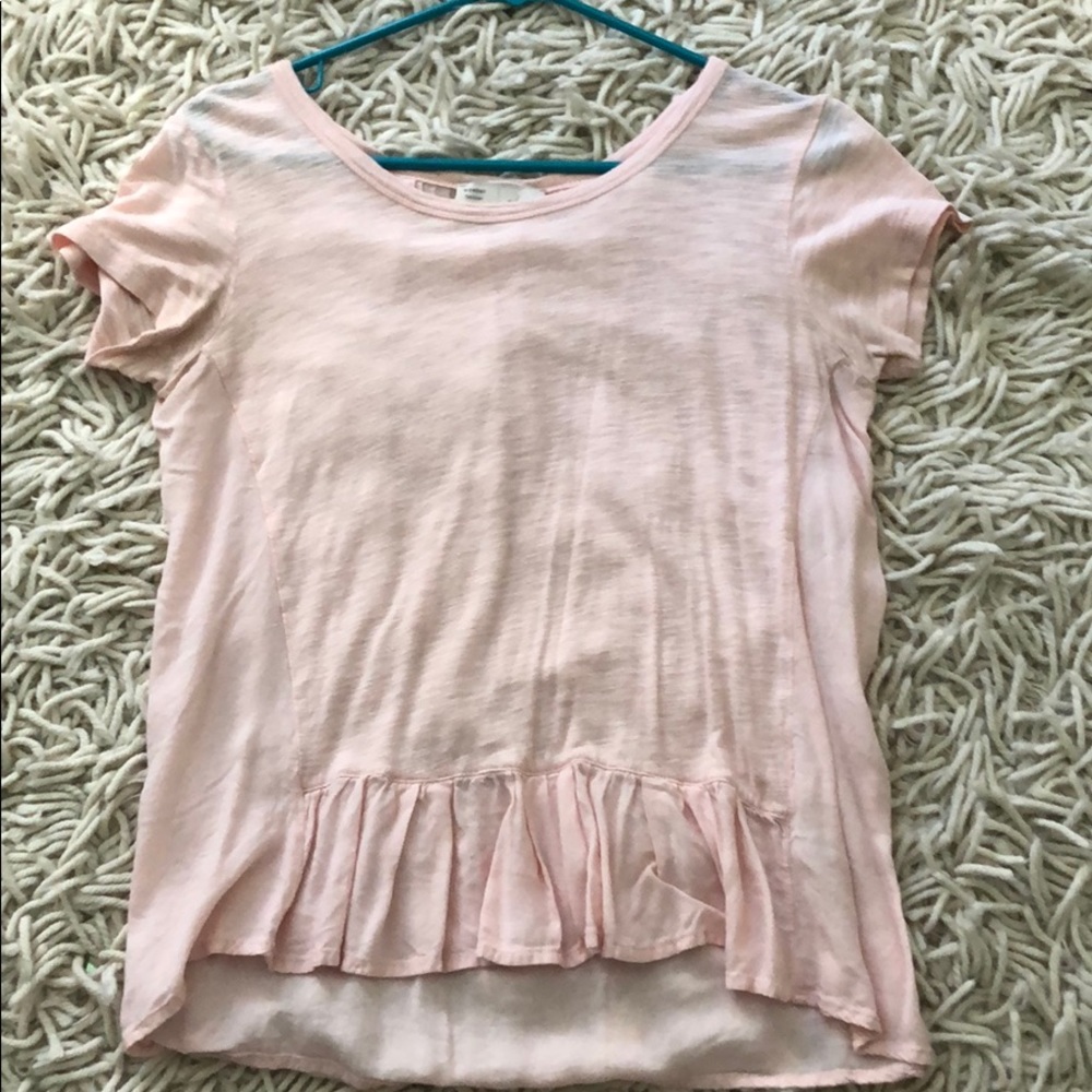 Anthropologie simple baby pink tee